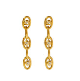Crystal Link Chain Drop Earrings